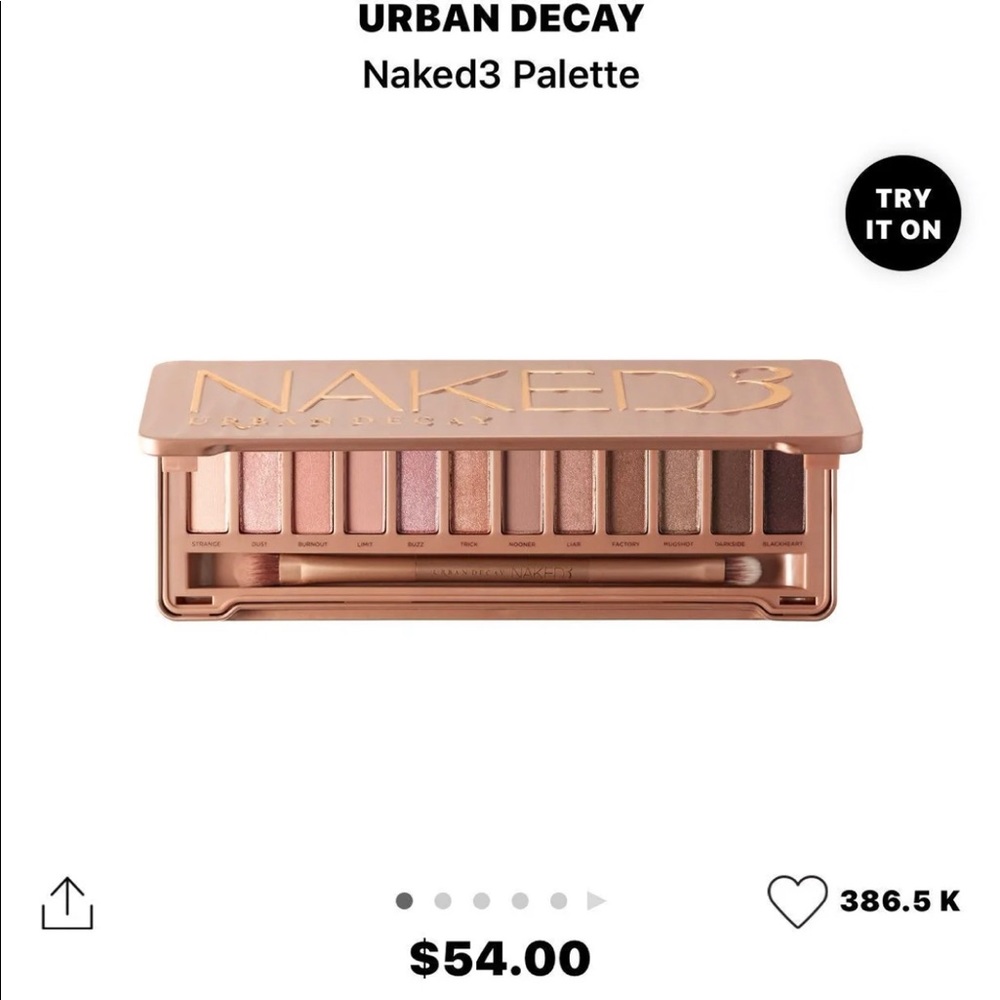 SOLD Urban Decay Naked 3 Eyeshadow Palette Makeup